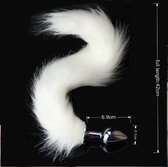 Allesvoordeliger Butt plug vossenstaart 40 cm - wit