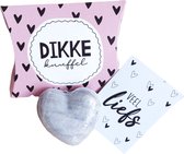 Cadeau Dikke Knuffel  - Kaartje Hartjeszeep - Ingepakt Cadeautje - Kado Vriendschap Liefde - Vriendinnen