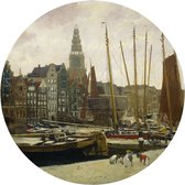 Muursticker Het Damrak in Amsterdam, George Hendrik_Rijksmuseum -Ø 80 cm