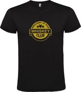 Zwart  T shirt met  " Member of the Whiskey club "print Goud size XXL