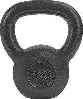 RYZOR Kettlebell van 8 kg - crossfit - Bootcamp - Gewichten - massief gietijzer - Kogelhalter - Fitness - Kettlebell - 8 kg - binnen en buiten - Halters en gewichten - Fitness en Training - Krachttraining - Krachtbenodigdheden - Gietijzer Grijs