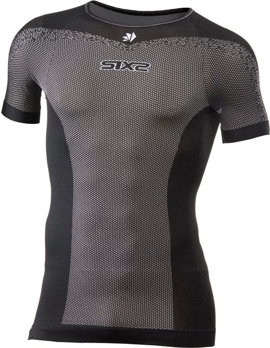 SIXS TS1L BreezyTouch Round Neck Ondershirt Korte Mouwen Black Carbon XL/XXL