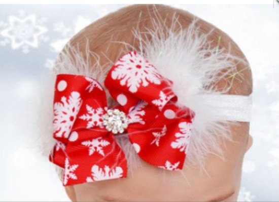 Haarband-Kerst-Rood-Strass-Kinderen-Haarstrik-Charme Bijoux