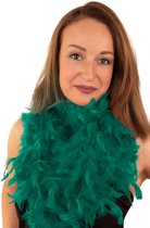 Boa smaragdgroen 180 cm - Carnaval-/feestkleding - Veren verkleed boa - 50 grams
