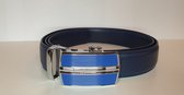 Unisex - Lederen riem met automatische sluiting - blauw