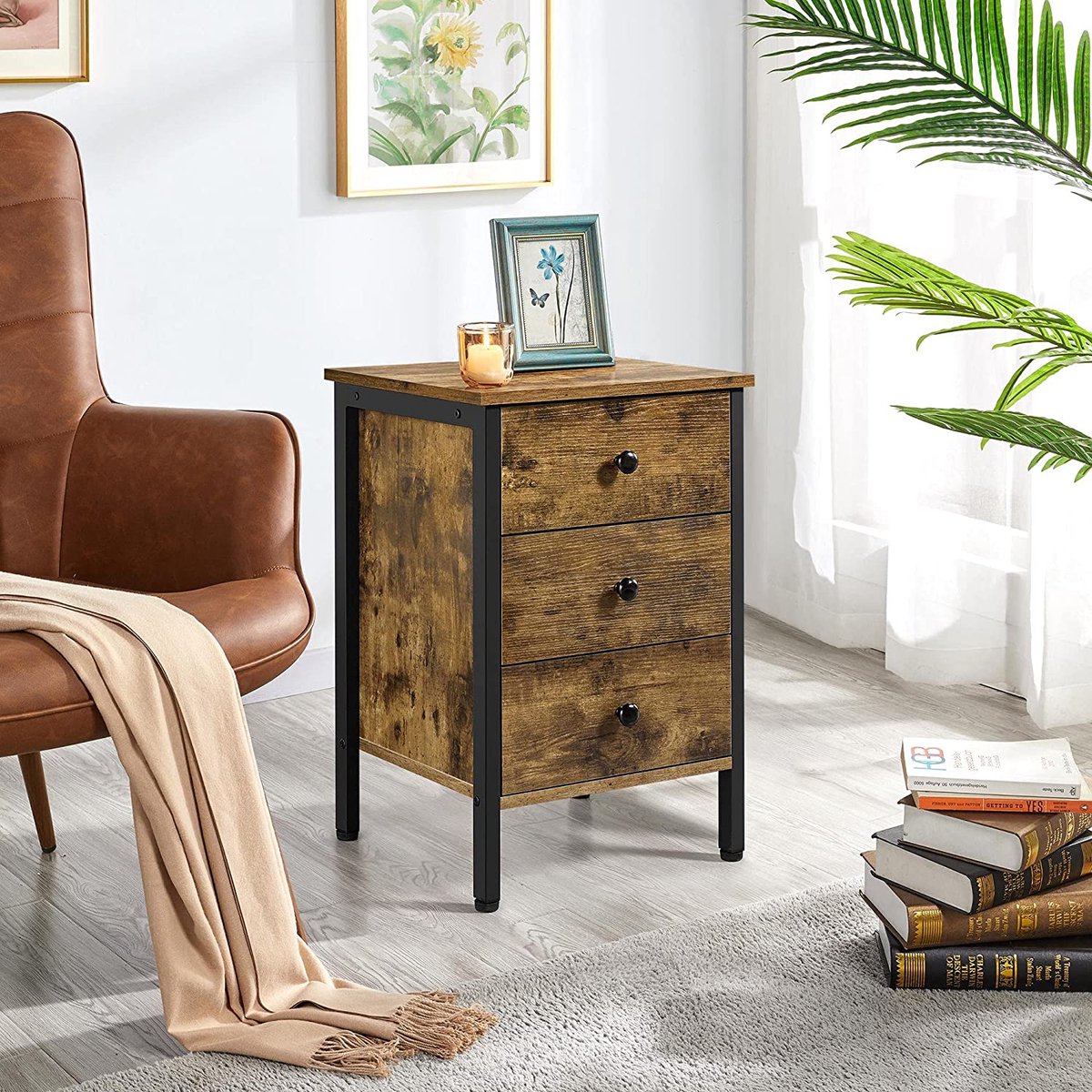 Table de chevet 47 x 66 x 36 cm WL5.578 Sheesham Table de Table de chevet 47 x 66 x 36 cm WL5.578 Sheesham Table de