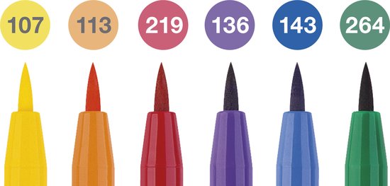 Faber-Castell tekenstift - Pitt Artist Pen - 6-delig - Colour - FC-167174 |  bol.com