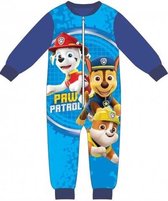 PAW Patrol fleece onesie - blauwe boordjes - Paw Patrol onesies / huispak / pyjama maat 92