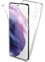 iParadise Samsung S22 Hoesje en Screenprotector in 1 - Samsung Galaxy S22 Case 360 graden Transparant