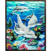 Eagle® Diamond Painting Volwassenen - Dolfijnen onder Water - 50x40cm - Vierkante Steentjes