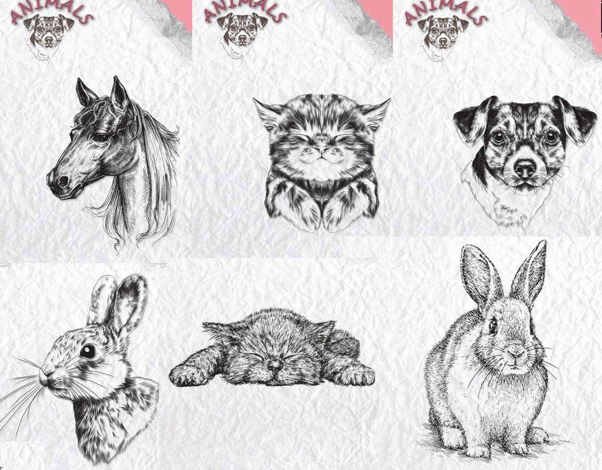 Dieren Transparante Stempel Set - 6 Stuks - Maak o.a. mooie Kaarten en andere creatieve projecten