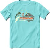 Fishing Club - Vissen T-Shirt | Grappig Verjaardag Vis Hobby Cadeau Shirt | Dames - Heren - Unisex | Tshirt Hengelsport Kleding Kado - Licht Blauw - XXL