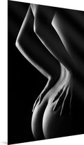 Erotiek Billen Poster op Aluminium - Erotische Kunst - Artistiek Naakt - Zwart Wit - 40x60 cm