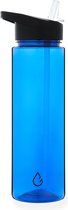 Wattamula - Gourde écologique avec paille - 750 ML - Blauw transparent - Gourde