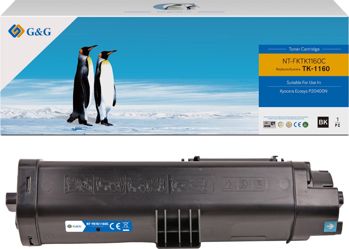 G&G TK1160 toner compatibel met Kyocera TK-1160 Tonercartridge zwart 1 stuk(s) Huismerk