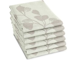 DDDDD - 6x Theedoek - Kenchi - 60x65 cm - Cream - 6 stuks