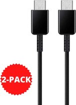 USB C naar USB C kabel geschikt voor Samsung oplader - USB C oplader - Snellader - Universeel - Zwart - 2-PACK