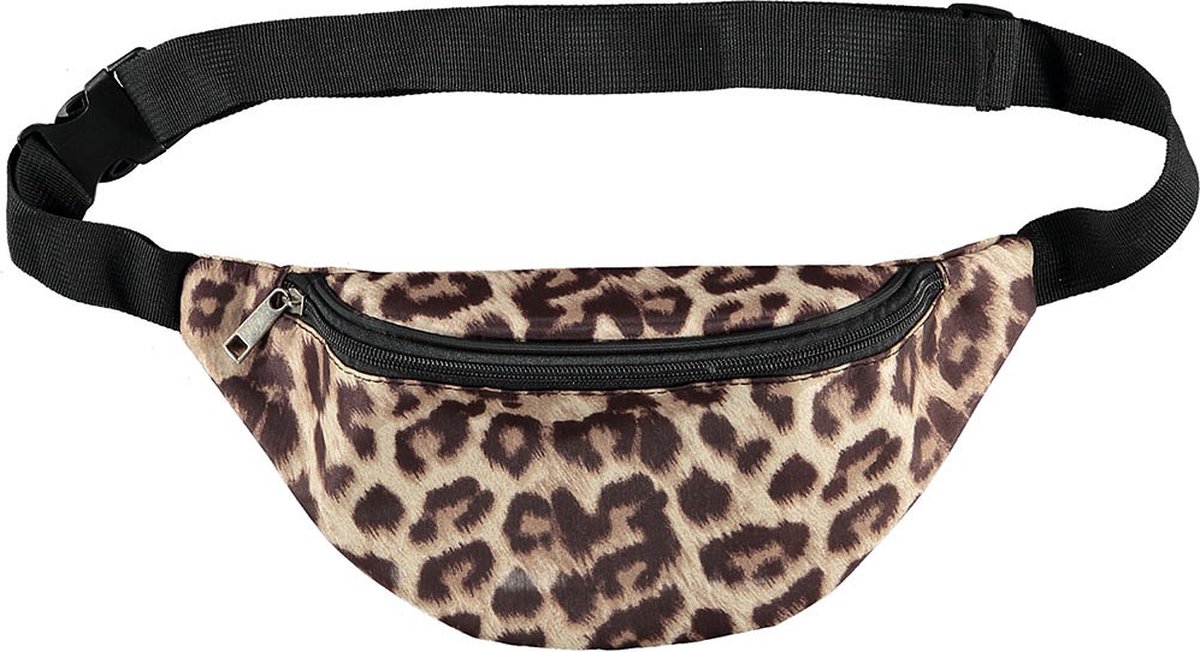 Sarlini - Heuptas Leopard - Fanny pack - Heuptasje dames - Luipaard tas - Panterprint- Festival tasje - bruin