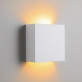 Lights™ LED Wandlamp - Wit - Warmwit Licht - Wandkandelaar - 9W - Vierkant
