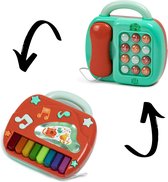 Eurekakids 2 in 1 Speelgoedtelefoon en Piano - Stevig Babyspeelgoed met Licht en Geluid