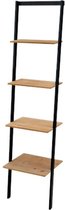 Houten wandrek ladder model - Houten Wandrek zwart - Houten wandrek - wandrek - zwart wandrek - houten kast - houten opbergrek - houten wandkast - wandrek woonkamer - ladder rek me