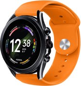 Siliconen Smartwatch bandje - Geschikt voor  Fossil Gen 6 - 44mm sport band - oranje - Strap-it Horlogeband / Polsband / Armband
