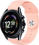 Siliconen Smartwatch bandje - Geschikt voor  Fossil Gen 6 - 44mm sport band - roze - Strap-it Horlogeband / Polsband / Armband