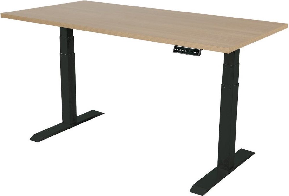 Sedero Elektrisch verstelbaar bureau - 160x80 cm - Dual motor - Zwart met Eiken