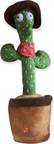 Dansende en Zingende Cactus met hoed - Interactieve Plush Knuffel