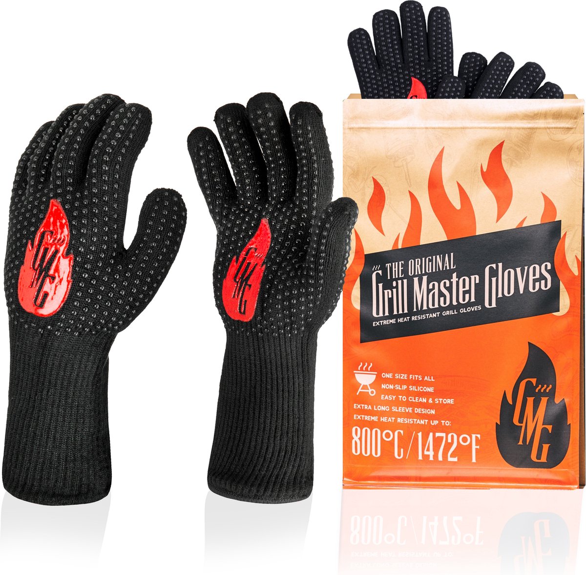 Gant De Cuisine Résistant 250°C - Protection Four Et Barbecue - Manchette Longue