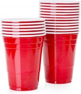 Party Cups Red - 50Stuks - 475mL - Beerpong - Plastic Bekers - Beerpong Bekers - Feest - Bierpong