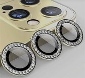 Iphone 12 pro max - Goud - Diamant camera lens - Lens beschermer - Gouden steentjes - Telefoon accessoires