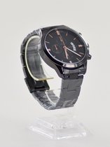 Horloge mannen masculino  metalen  zwart/rosé met zwarte wijzerplaat + extra batterij