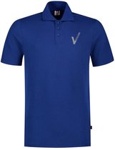 Security Kleding ART. NR. 201003 / POLOSHIRT ROYAL/BLUE heren, bedrukt met V-tje en SECURITY. Maat XXL.