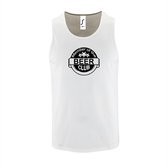 Witte Tanktop sportshirt met "Member of the Beer club" Print Zwart Size M