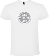 Wit  T shirt met  " Member of the Whiskey club "print Zilver size XXXL