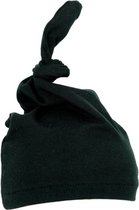 Haaksels&Kralen - newborn baby mutsje geknoopt - kleur zwart - zwangerschap - kraamkado