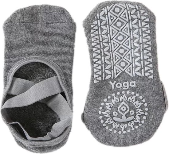 Yoga & Pilates sokken met antislip - 'Ballerina Yoga' - dichte tenen - grijs - Pilateswinkel - meerdere kleuren verkrijgbaar! - Merkloos