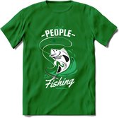 Cool People Do Fishing - Vissen T-Shirt | Groen | Grappig Verjaardag Vis Hobby Cadeau Shirt | Dames - Heren - Unisex | Tshirt Hengelsport Kleding Kado - Donker Groen - S