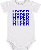 Baby Rompertje met tekst 'Hyper' | Korte mouw l | wit zwart | maat 62/68 | cadeau | Kraamcadeau | Kraamkado