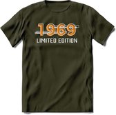 1969 Limited Edition T-Shirt | Goud - Zilver | Grappig Verjaardag en Feest Cadeau Shirt | Dames - Heren - Unisex | Tshirt Kleding Kado | - Leger Groen - XXL