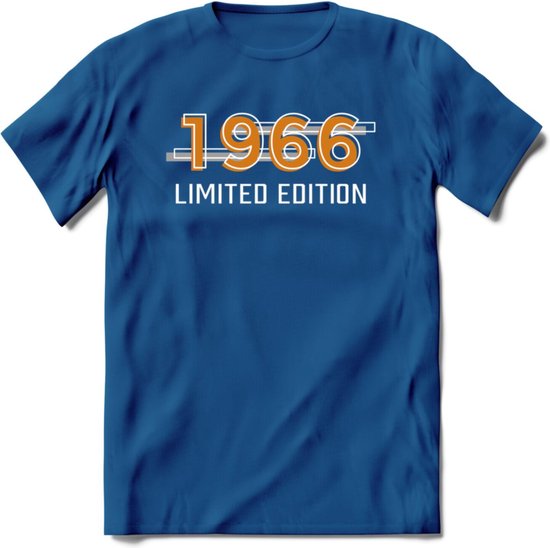 1966 Limited Edition T-Shirt | Goud - Zilver | Grappig Verjaardag en Feest Cadeau Shirt | Dames - Heren - Unisex | Tshirt Kleding Kado | - Donker Blauw - L