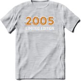 2005 Limited Edition T-Shirt | Goud - Zilver | Grappig Verjaardag en Feest Cadeau Shirt | Dames - Heren - Unisex | Tshirt Kleding Kado | - Licht Grijs - Gemaleerd - XL