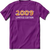 2009 Limited Edition Lines T-Shirt | Goud - Zilver | Grappig Verjaardag en Feest Cadeau Shirt | Dames - Heren - Unisex | Tshirt Kleding Kado | - Paars - S
