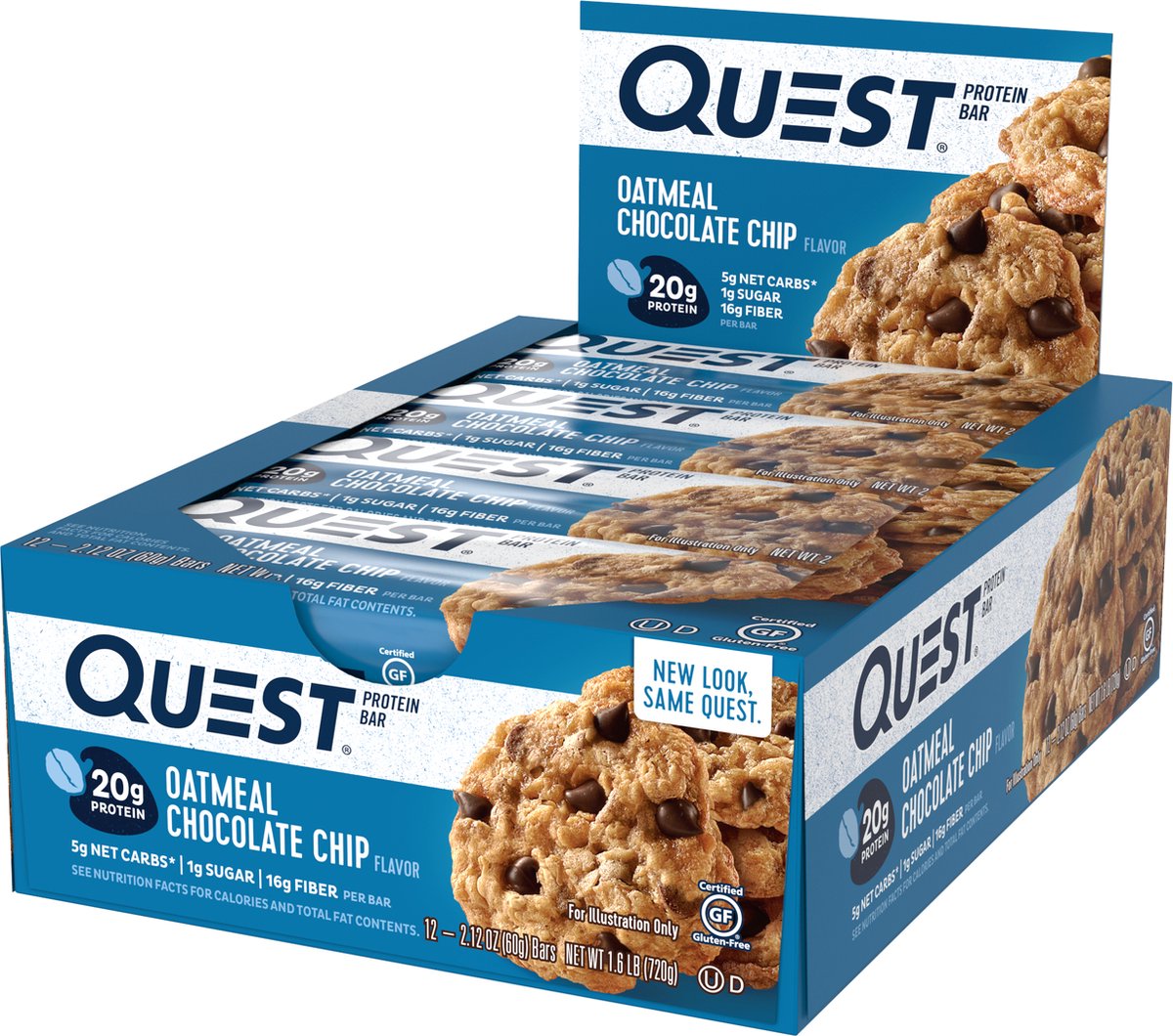Quest Bar - Proteïnereep - Oatmeal Chocolate Chip - 12 repen