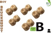 Bob Online ™ - Setje van 10 Stuks - ‘B’ Vierkant Beukenhout Kralen 12mm met ca. 3.5mm Gaatje – Houten Letter Kubus Kralen – DIY Houten Alfabet Kralen Laser Gegraveerd – 12mm Beech