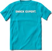 Snack Expert - Snack T-Shirt | Grappig Verjaardag Kleding Cadeau | Eten En Snoep Shirt | Dames - Heren - Unisex Tshirt | - Blauw - L