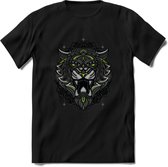 Tijger - Dieren Mandala T-Shirt | Groen | Grappig Verjaardag Zentangle Dierenkop Cadeau Shirt | Dames - Heren - Unisex | Wildlife Tshirt Kleding Kado | - Zwart - XL