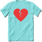 Valentijn Hart T-Shirt | Grappig Valentijnsdag Cadeautje voor Hem en Haar | Dames - Heren - Unisex | Kleding Cadeau | - Licht Blauw - M