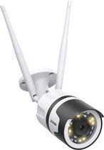 WiFi Beveiligingscamera - 32 Gb Opslag - voor Binnen en Buiten - Waterproof - Bewakingscamera - Camera Beveiliging - Wit